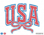 Comfort Colors Tee-Distressed USA Bow