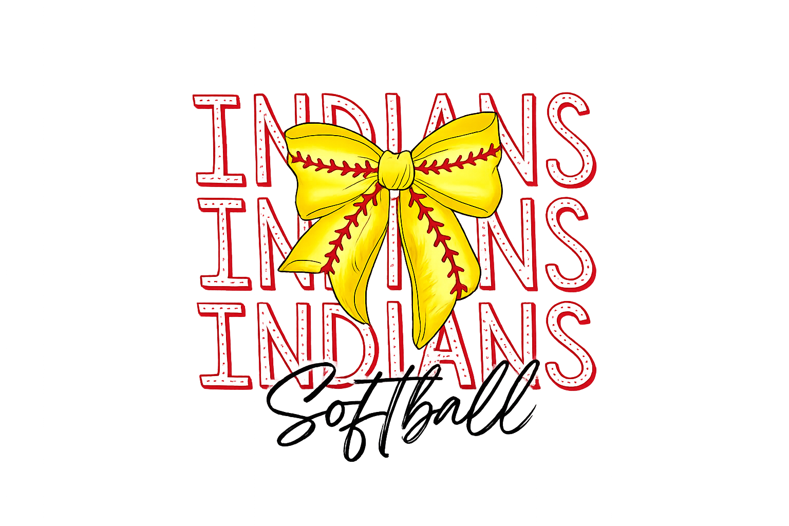 Vero Beach Indians Softball with preppy bow