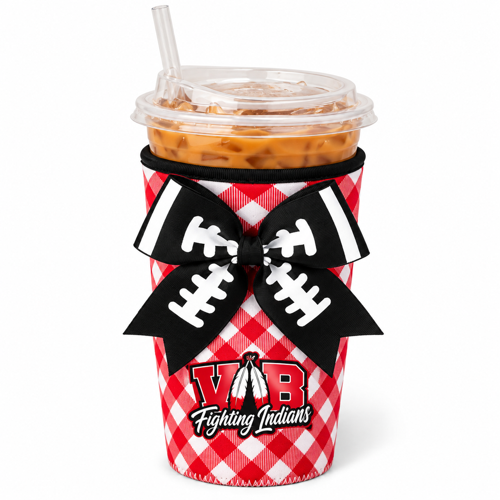 VB gameday gingham coolies with Handle *(fits 22oz cups)