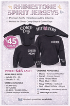 Custom Rhinestone CompDay or Hit Zero Cheer Shirts