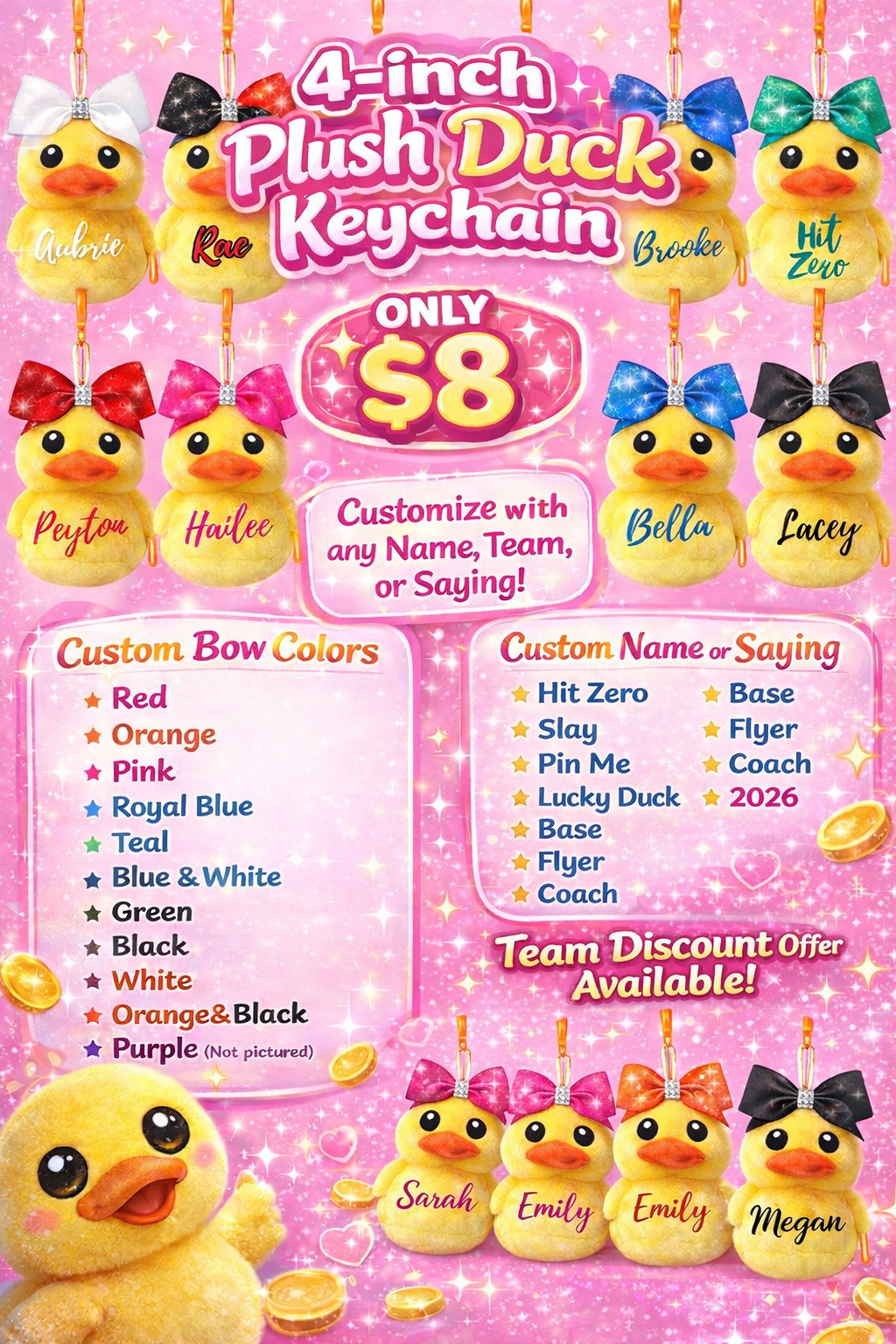 4inch Plush Duck Keychain