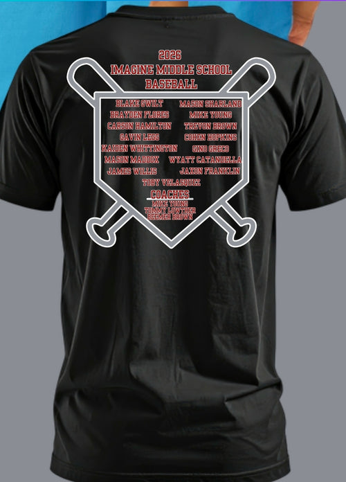 Adult Black Imagine Manatees Roster T-Shirt