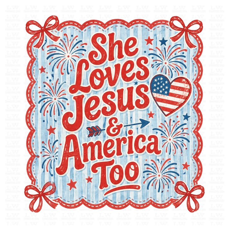 Comfort Colors Tee- She loves Jesus and America too fireworks
