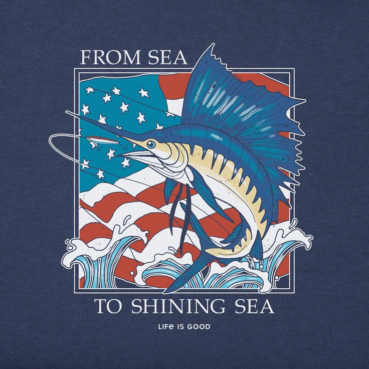 Comfort Colors Tee- From Sea to Shining Sea Marlin