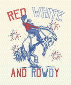 Comfort Colors Tee- Red, White and Rowdy